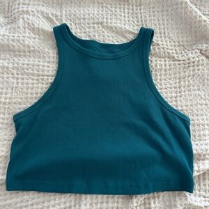 Wild Fable Green Sleeveless Fitted Crop Top